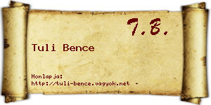 Tuli Bence névjegykártya